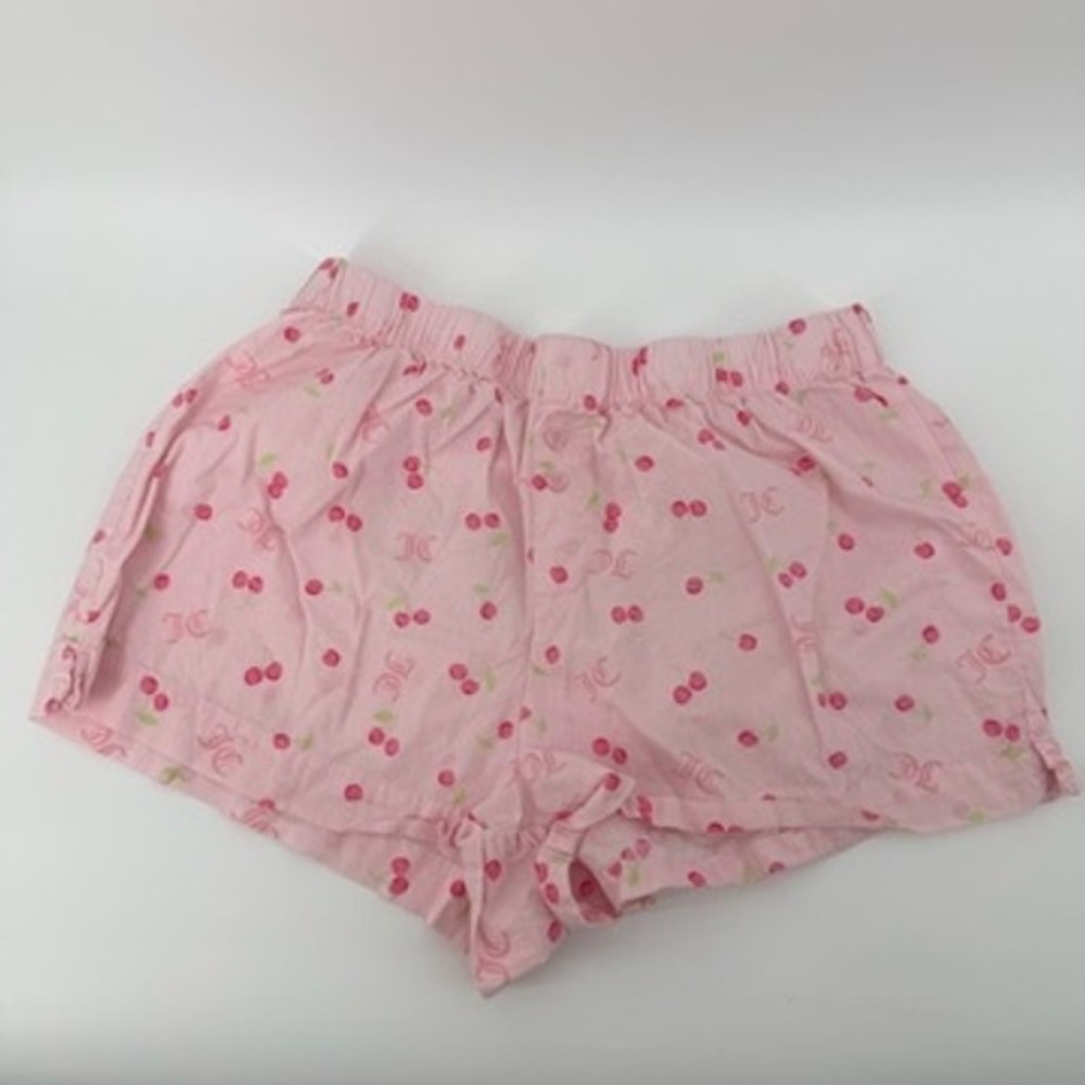 Juicy Couture Pink Cherry Print Rhinestone Logo‎ Sleepwear Shorts Size Medium - Picture 2 of 7